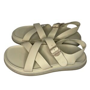 Chaco Townes Leather Sandals Womens 10 Cream Beige Strappy Slingback JCH109470
